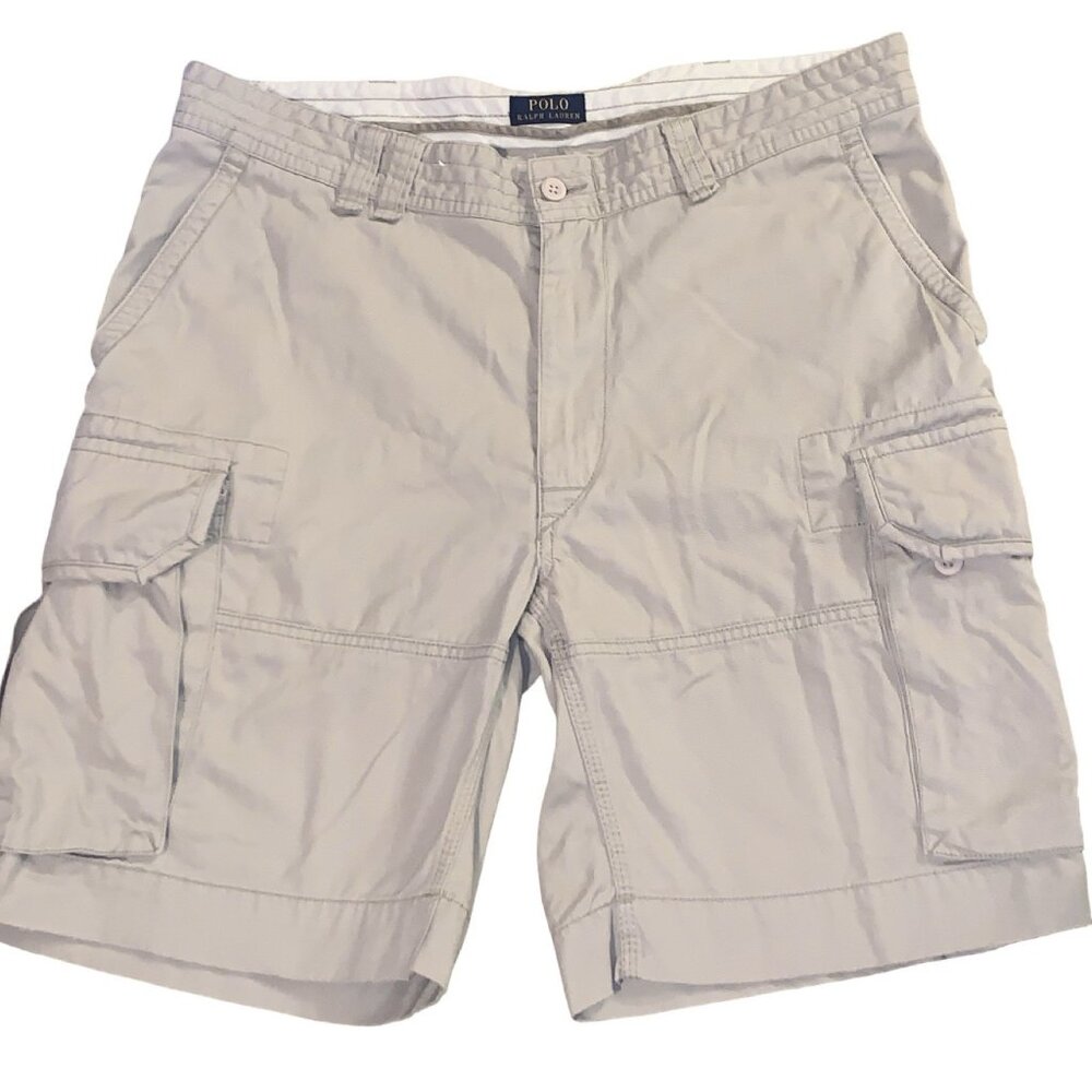 Polo Ralph Lauren Shorts Big & Tall Men 40T Cargo Thick Cotton Beige Khaki